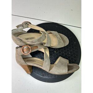 PAUL GREEN Suede Leather Beige Ankle Straps Womens Sandals 5 AU Sz 7 US